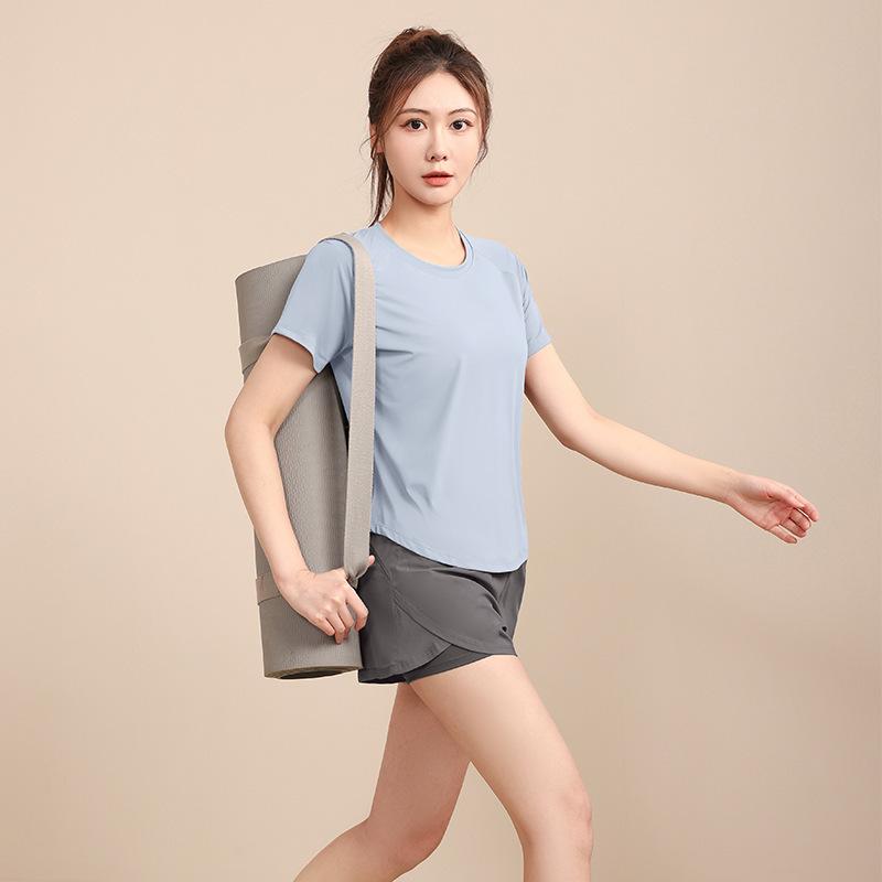Women's Quick-Dry Cool Yoga Fitness T-Shirt, Plus Size, Short Sleeve, Summer 2026 Style