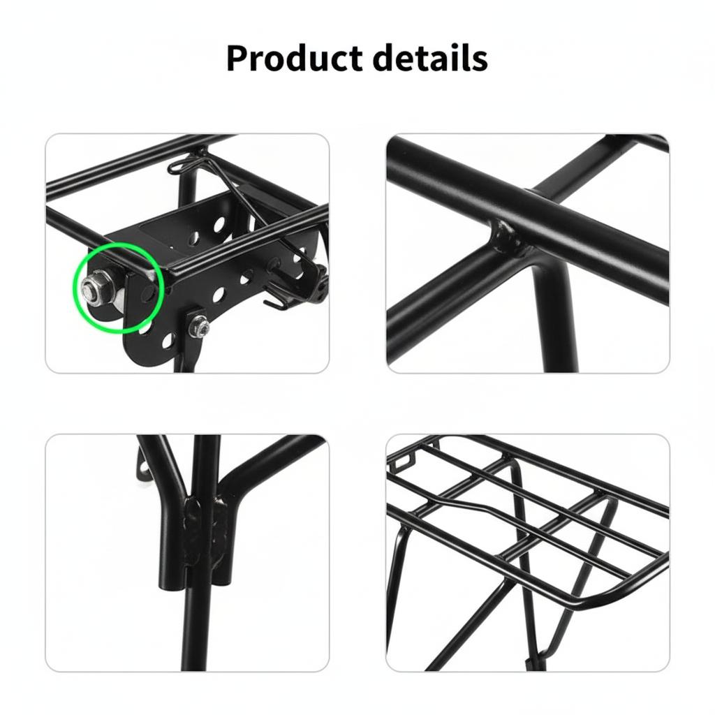 Mountain Bike Rear Rack 26-27.5 Inch Heavy Duty Solid Steel Universal Luggage Carrier with Anti Slip Design