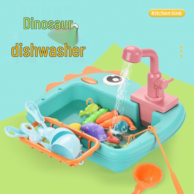 

Популярная электрическая игрушечная раковина для мытья посуды на тему динозавров для детей
