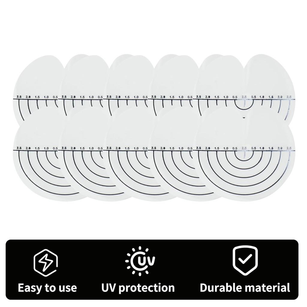 10pcs Heat Shield Guards with Graduations Round Single-hole Shield Fusion Glue Protector Templates for Hair Extensions