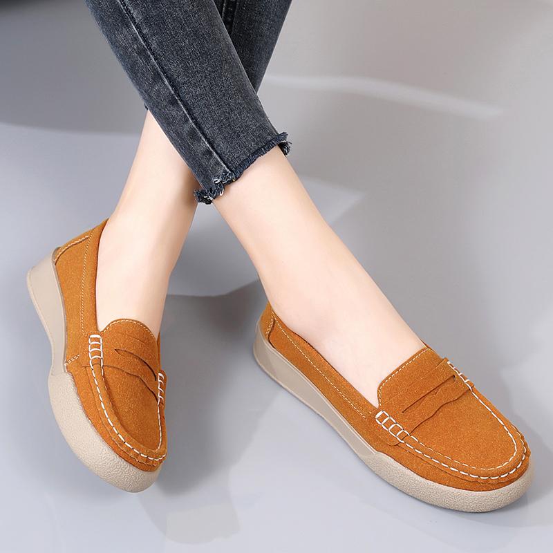 Women's Loafers Leather Driving Moccasins Comfort Flats Casual Slip On Walking Minimalist Summer Breathable Shoes