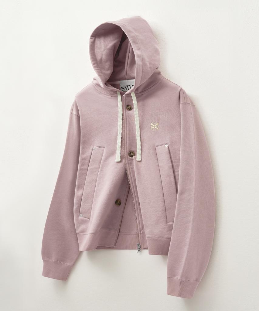 Satur Theo Cotton All Day Hoodie Zip-Up Vintage Rose (Type A)