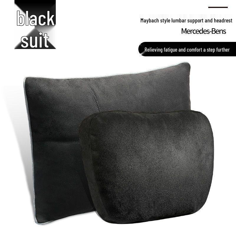 Compatible with Mercedes-Benz S-Class Maybach Headrest, Driver's Seat Backrest, and Neck Pillow; Imitation Aviation Seat Neck Pillow.