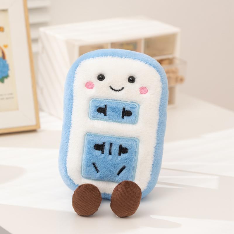 Kawaii Humanoïde Pluche Huishoudelijk Apparaat Speelgoed Stekkerdoos Tv Radio Kussen Gevuld Decoratie Cadeau