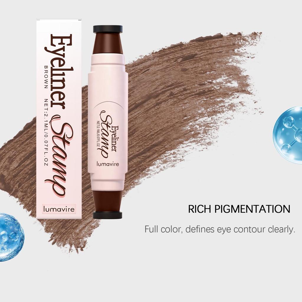 Lumavire Quick-Drying Brown Eyeliner Stamp Pen: Lazy-Person's High-Pigment Natural Soft-Focus Solution.
