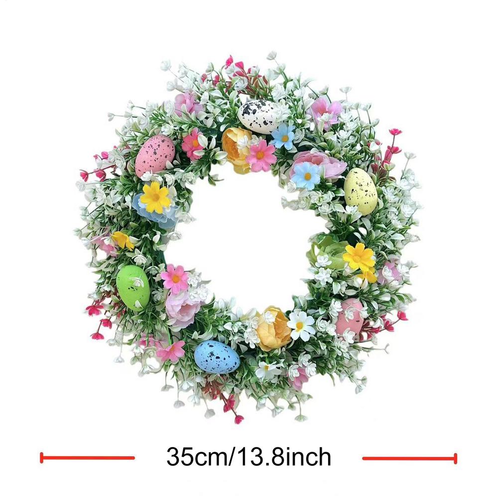 

Creative Spring Eggs Wreath Artificial Garland Hanging Pendants Front Door Porch Welcome Sign Farmhouse Holiday Home Decors