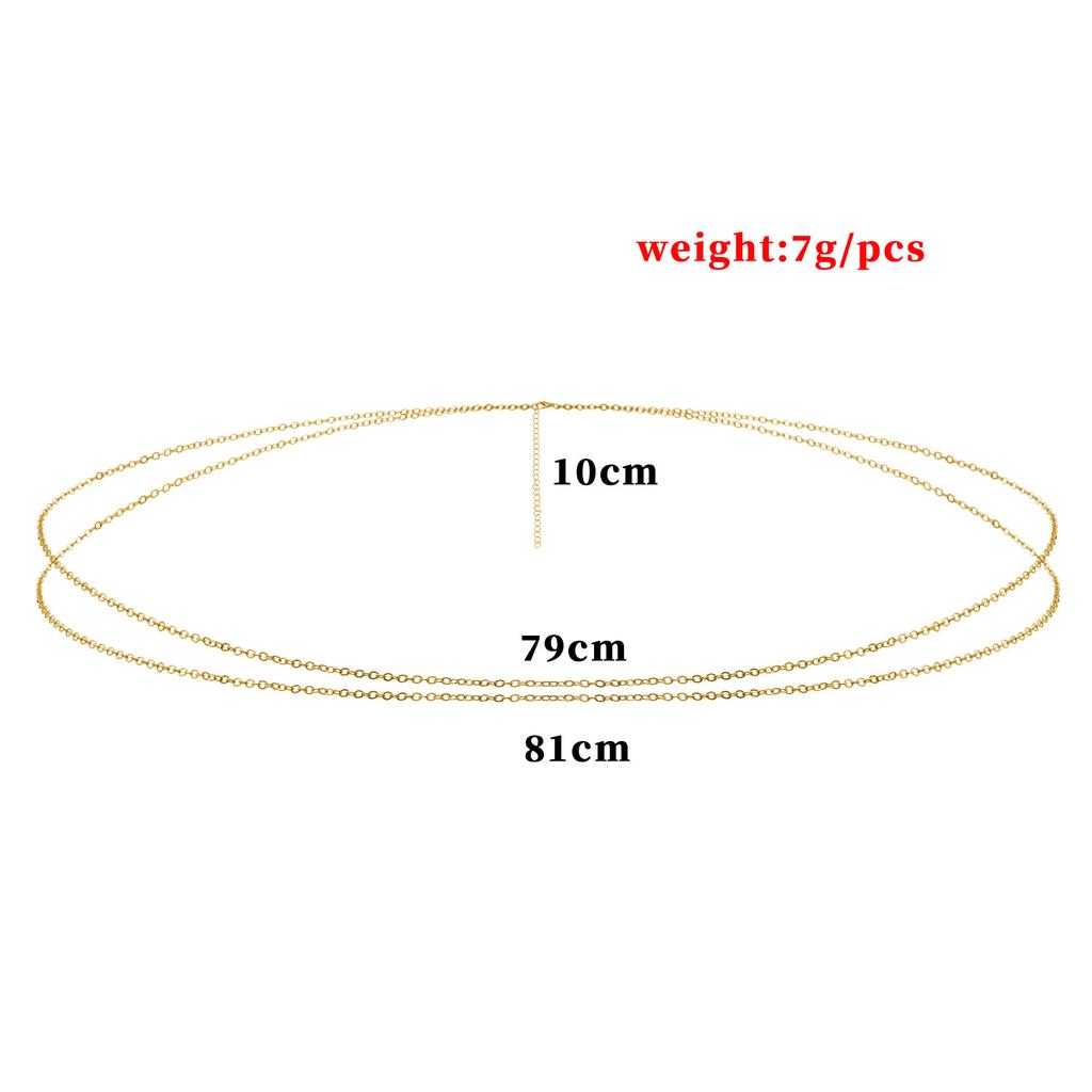 European and American Sexy Waist Chain, Metal Long Fringed Waist Chain Double Body Chain