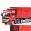Pull Back Container Truck Toy High Simulation Plastic Alloy Container Truck Model for Boys Girls Children Gift