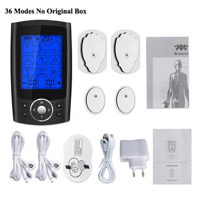 36 Modes TENS Unit Electric EMS Muscle Stimulation Relax Body Massager Electronic Pulse Meridians Physiotherapy Slimming Machine