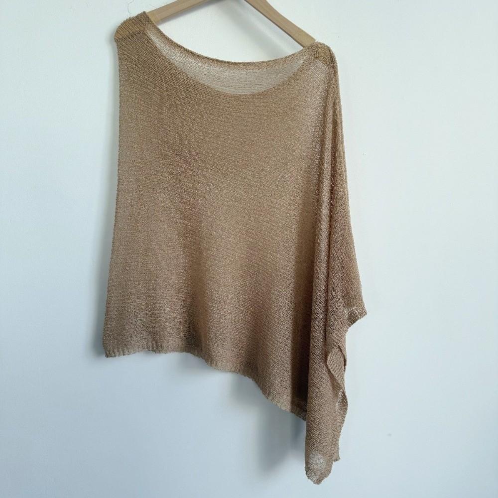 Summer Drop Shoulder Crochet Poncho Sweater Irregular Multi-wear Beach Cover Up Sheer Knitted Cover-ups Vacation Outfits