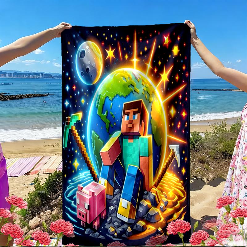 Gamer Print Beach Towel, Versatile Lightweight Absorbent Beach Towel for Pool Surf Yoga Bathroom, Perfect Birthday Holiday Gift