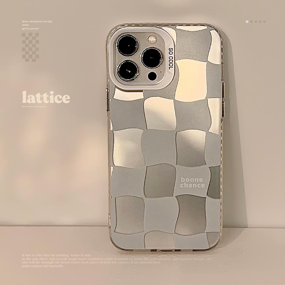 

Niche Ins Milk Blue Plaid IPhone 15 Suitable for 16Pro Max Mobile Case 12 Apple 13 Simple 11 Hard 14 Huawei Honor 70