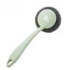 Steel wire brush kitchen can be hung pot brush long handle to oil cleaning brush with steel ball brush dishwasher