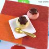 1 Set 1:12 Dollhouse Miniature Fruits Pudding Simulation Food With Spoon Model Toys For Mini Decoration Dollhouse Accessories