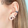 925 Silver Ear Buckles Fashion Hoop Earrings Dark Blue Crystal Pendant Gold Earrings High Women's Jewelry Luxury Gifts
