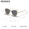 Rennes European and American new polygonal metal small frame sunglasses women's high-end retro street photography outdoor sunshade sunglasses
