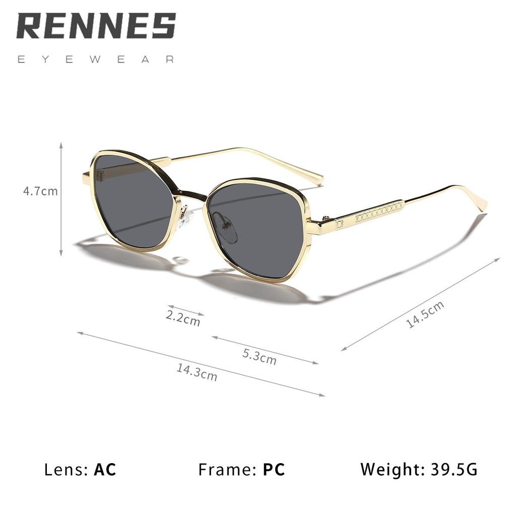 Rennes European and American new polygonal metal small frame sunglasses women's high-end retro street photography outdoor sunshade sunglasses