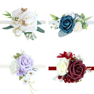 Elegant Artificial Wrist Flower Corsage Functional Wrist Flower Boutonniere Decoration for Weddings and Formal Event