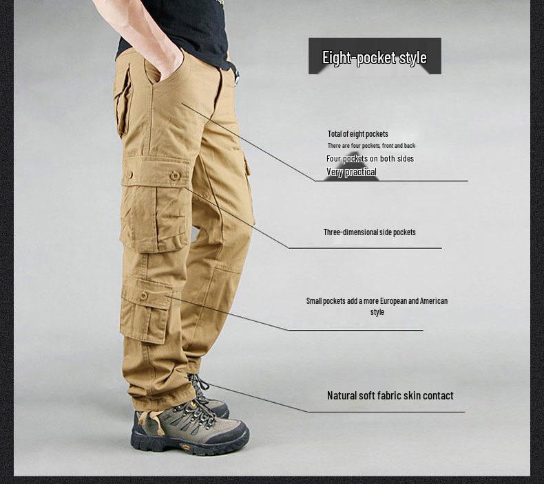 Men's Outdoor Multi-Pocket Loose Fit Straight Trousers
