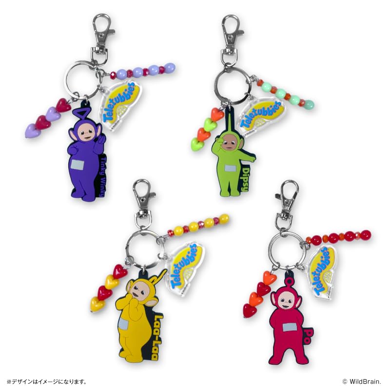 Teletubbies Beaded Rubber Keychain Tinky Winky