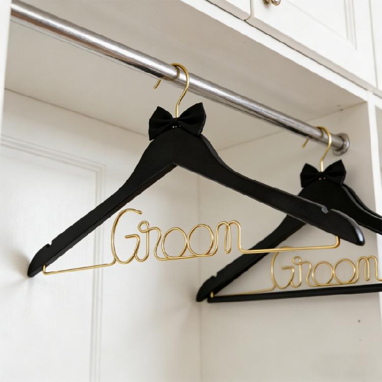 Solid Iron Hanger Engraved Bride Grooms Name Unique Wedding Bachelorette Party Decors