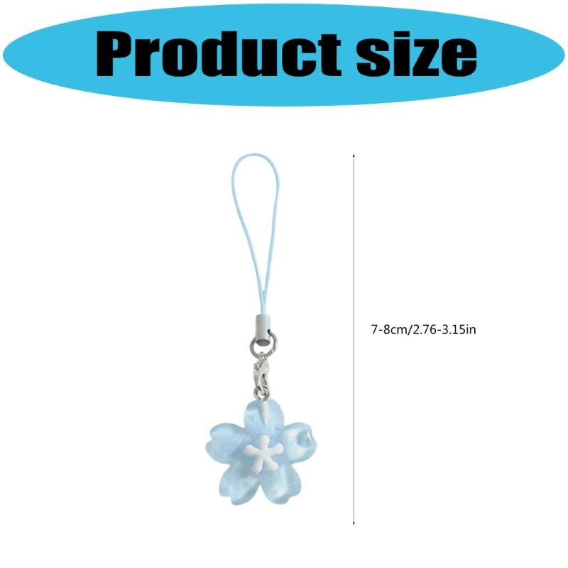 Plastic Resin Floral Keychain Cute Flower Design Clear Sweet Accessory For Backpacks Key Rings Girls Gifts