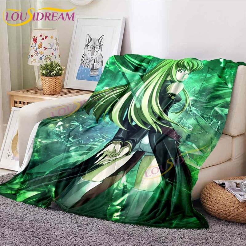 Classic Anime Blanket Code Geass Flannel Throw Blanket Lelouch Chair Sofa Lazy Blankets Cartoon Blankets for Home Bedroom Travel