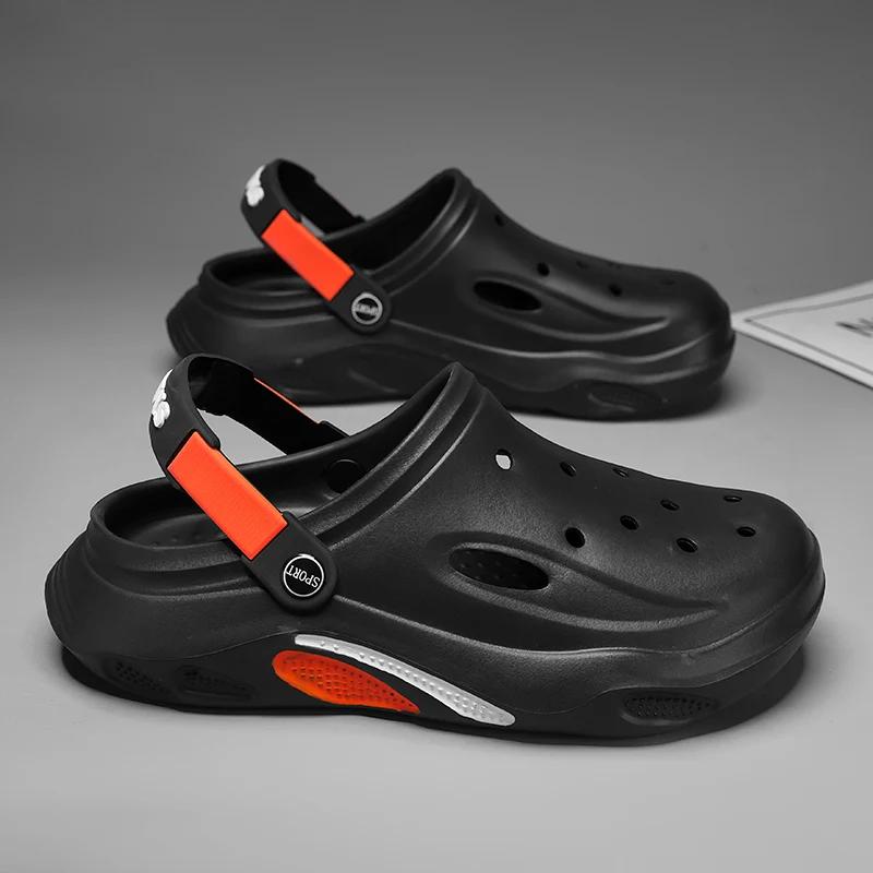 2025 Summer Men Slippers Light EVA Men's Casual Shoes Hole Shoes Outdoor Garden Clogs Male Beach Flat Slides