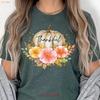 Fall Pumpkin Floral T Shirt White Decorative Watercolor Vintage Autumn For Thanksgiving Family Dinner Retro Vintage