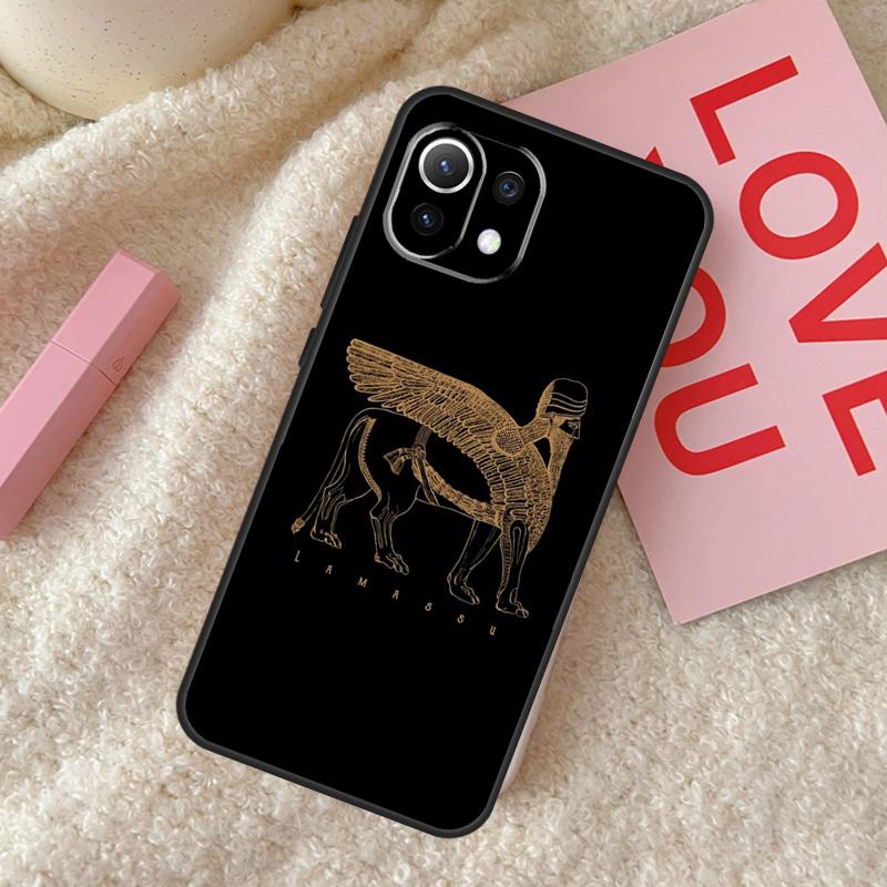 Lamassu Assyrian Winged Bull Case For Xiaomi 14 15 Ultra 15T 14T 13T Pro 17 Pro Max POCO X7 Pro X3 X5 X6 F5 F6 F7 F8 Cover