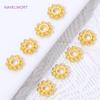 Cuentas Espaciadoras de Copo de Nieve Chapadas en Oro de 18K de 7 mm x 2 mm, Cuentas Sueltas de Latón Para Hallazgos de Joyería, Separador Para Cuentas, Suministros Para Joyería