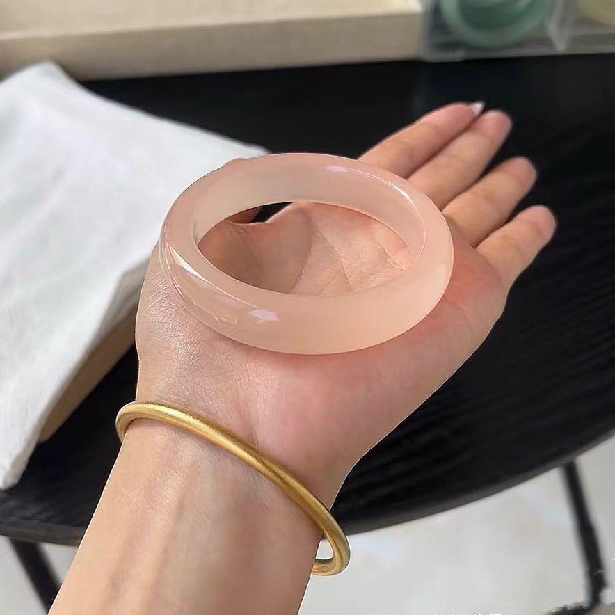 

Браслет из натурального ледяного афганского нефрита с корнем лотоса, модный браслет с изумрудом и подвесками, женский подарок 54MM