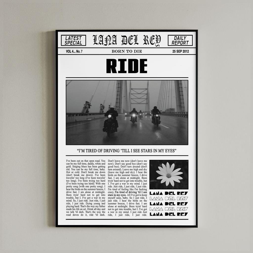 Black and White Lana Del Rey Newspaper Poster Aesthetics Girl Singer Rapper Canvas Painting Print Wall Art Mural Home Room Decor