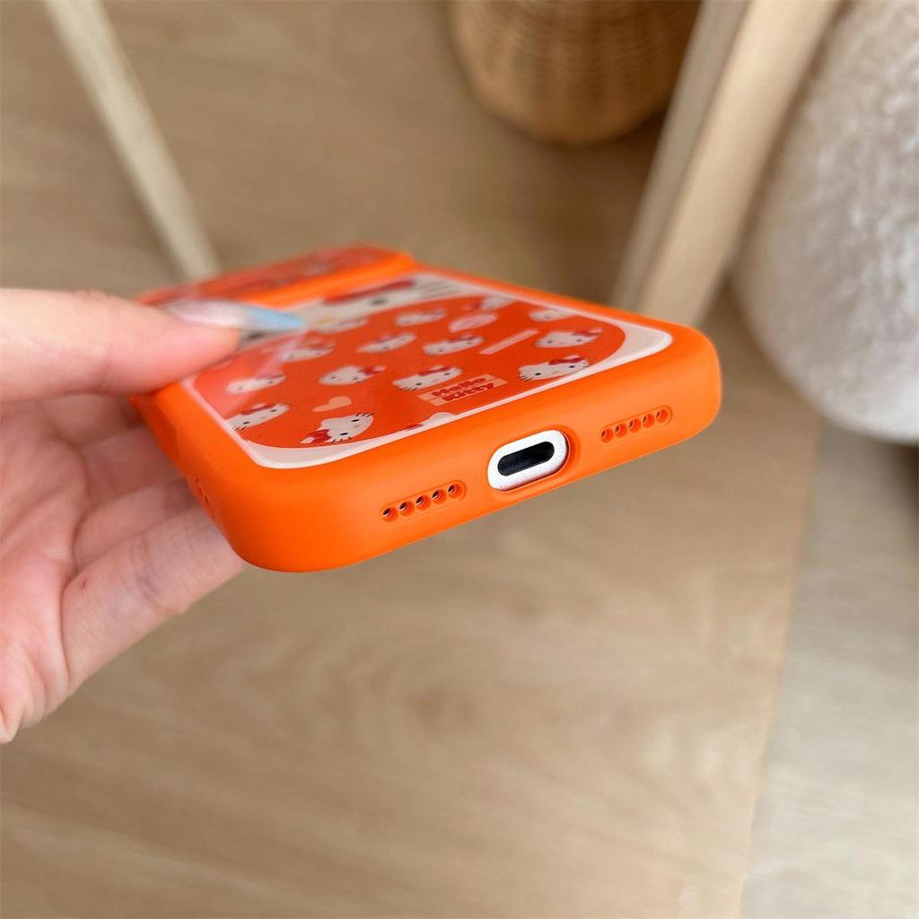 Cartoon Orange Cat iPhone 15 Pro Max Case - Anti-Fall, Big Window Design