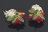 (Soubien) Hair Ornament Set of 2 - Small Red Flowers: Rose and Baby's Breath - Perfect for Adding a Touch of Style to Both Japanese and Western