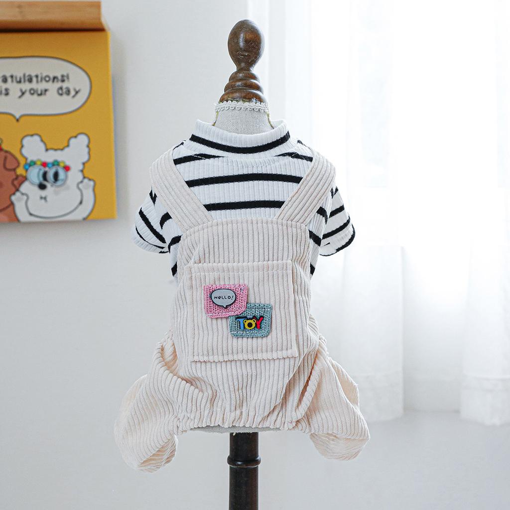 PETCIRCLE Pet Circle Dog Quad Pet Clothing Clothing Corduroy Good Friends Overalls Collection