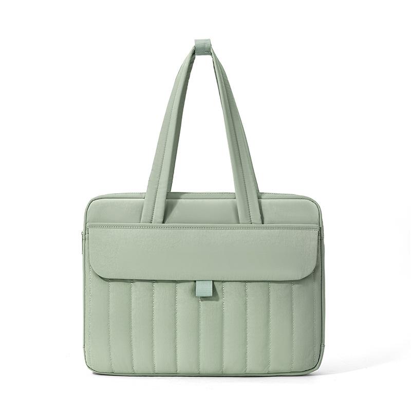 

Trendy 16-inch Multi-Purpose Laptop Shoulder Bag & iPad Protective Handbag for Women зелёный
