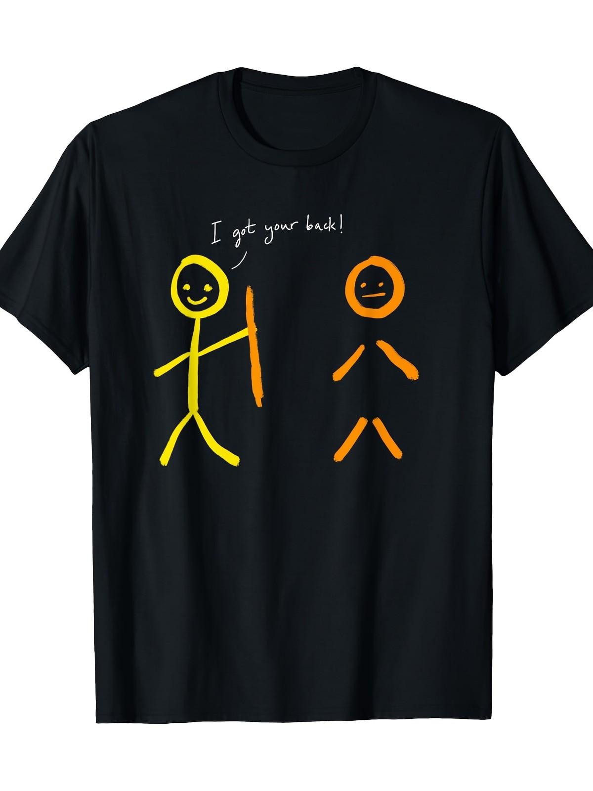 Men s Funny I Got Your Back! Sarcastic Stick Figure Graphic T-Shirt - 100 S разноцветный