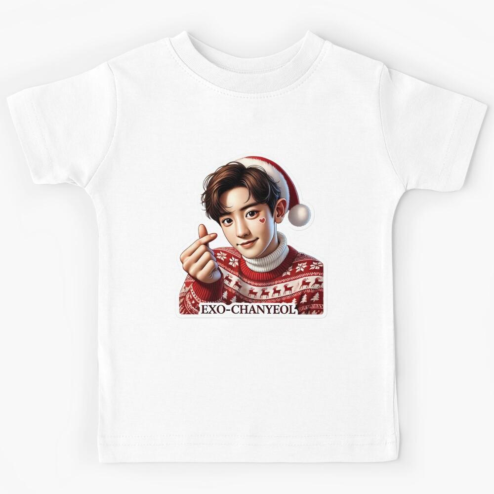 Chanyeol Christmas Sticker | Festive EXO K-Pop Holiday Art Kids T-Shirt 140