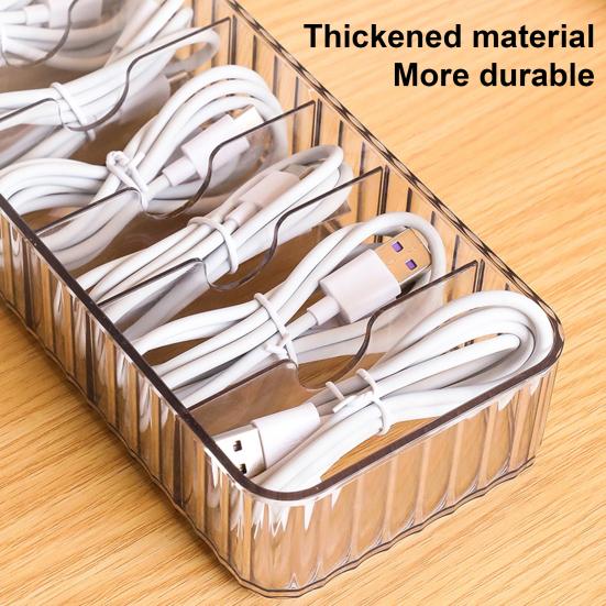 Data Cable Storage Dust-proof Large Space Box Anti-winding Desk Multi-purpose Charging Cable Organizer