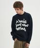 BLOND9 Slogan Round Knit Sweater_Navy (Type B)