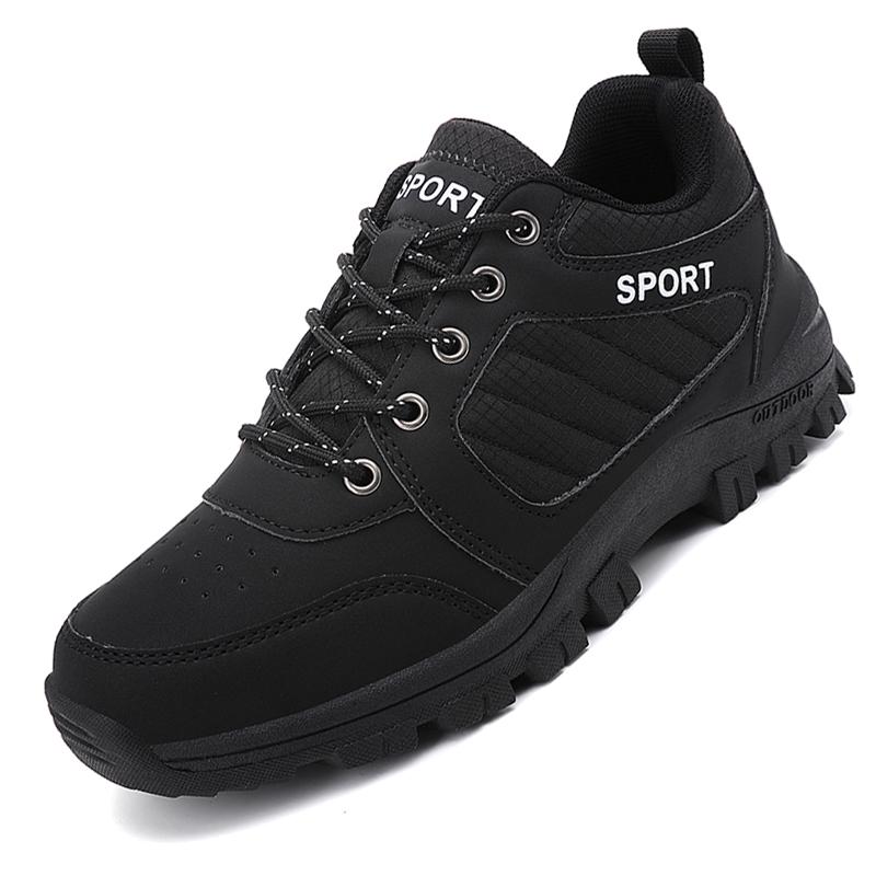 Anti-slip Hiking Shoes for Women Breathable Casual Trainers PU Leather Wear-resistant Outdoor Sneakers for Camping Trekking