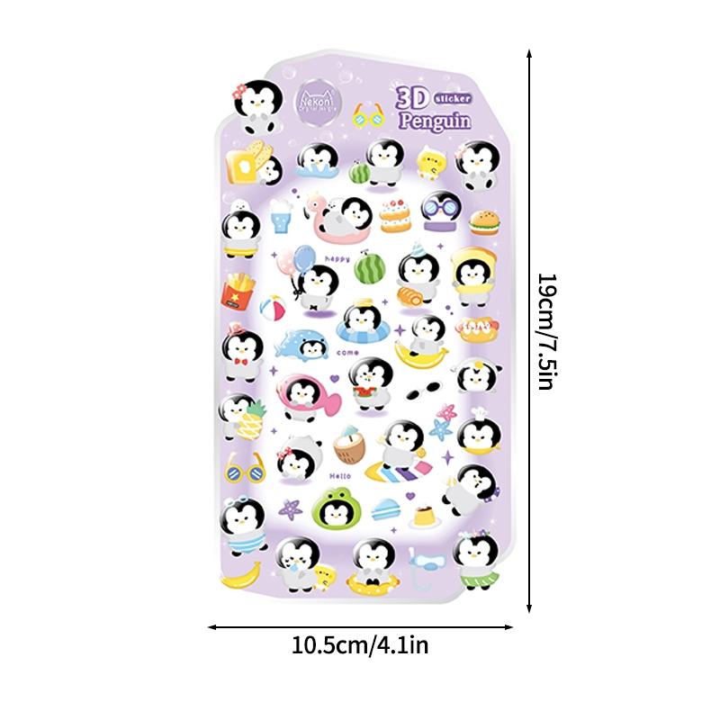 Nekoni 3D Cute Stickers Cartoon Animal Puff Sticker Diy Stickers For Scrapbooks Planner Journals Laptops Phone Case Decoration