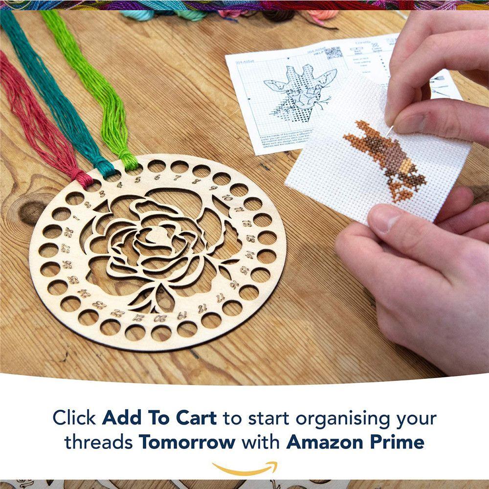 Aufbewahrungsreihe Werkzeug Garn Kreuzstich Stickgarn Organizer Fadenhalter Holz Fadenbrett