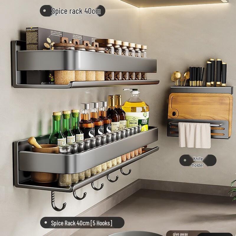 Drill-Free Kitchen Wall Storage Shelf