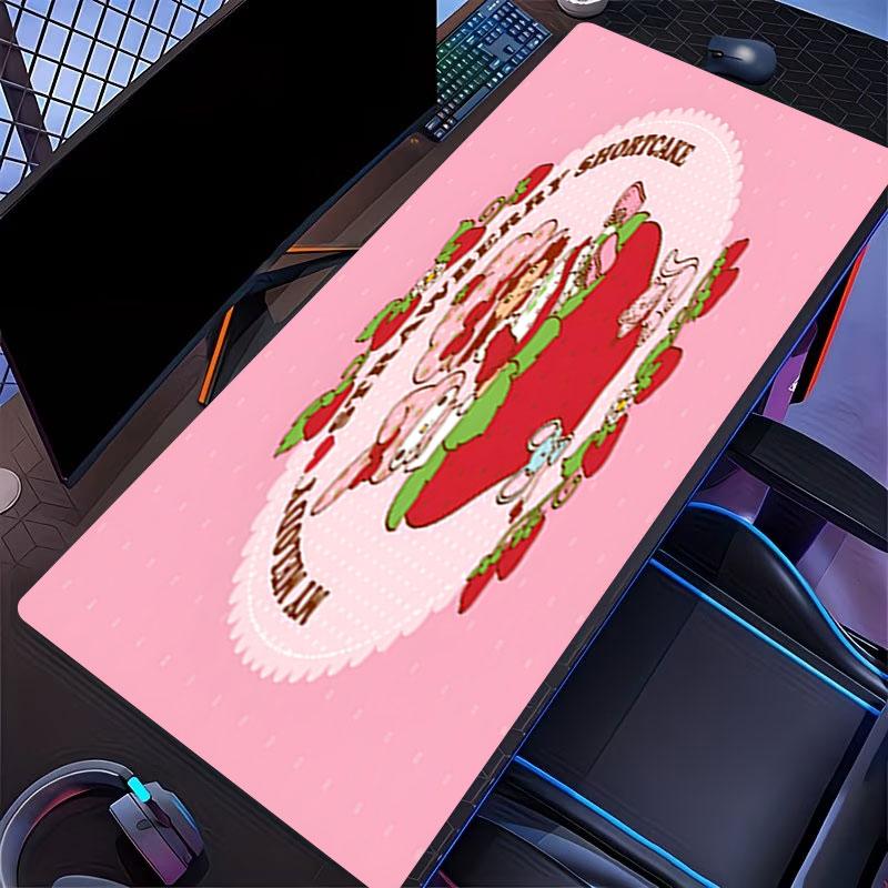Musemat med jordbærkake-print, for tastaturunderlag, laptop PC-matte for kontor og hjemmebruk, skrivebordsdekorasjon, perfekt bursdagsgave til gamere