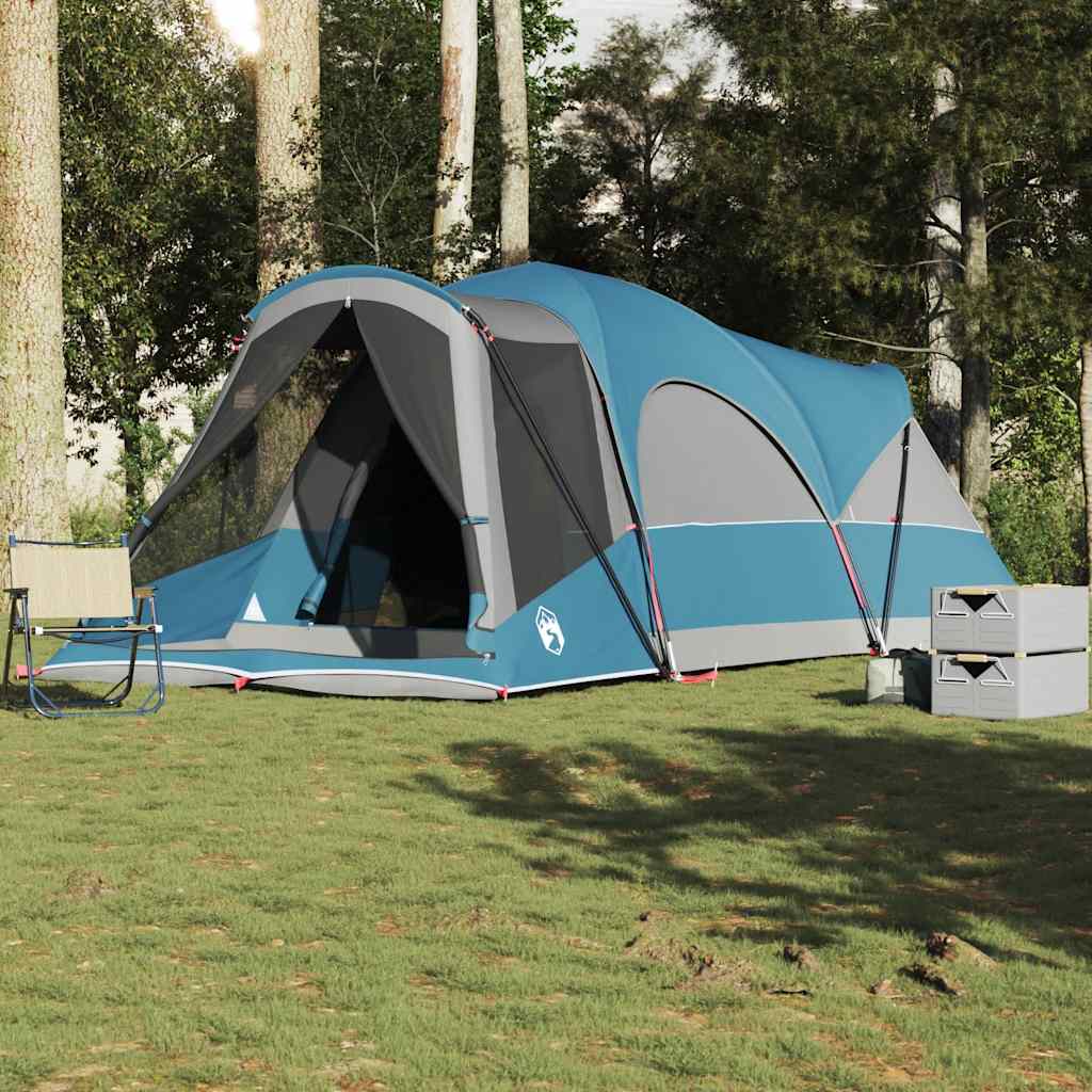 Tunnel Family Tent for 8 Persons Blue Waterproof