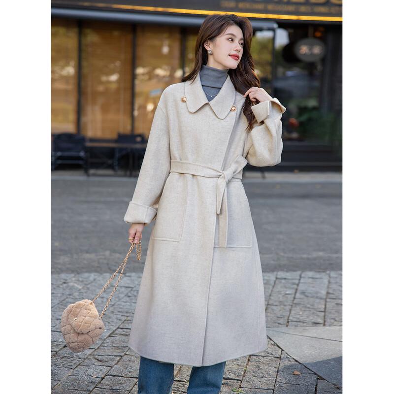 Moka'na French Hepburn Style Long Sleeve Women's Coat