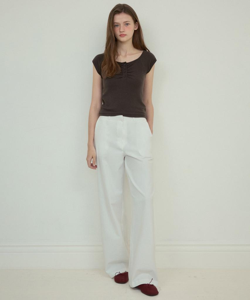 Aueonoseuteljia Mono Basic Straight Cotton Pants_White(O25-Pt02)