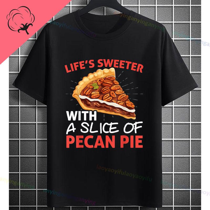 Unisex Funny Who Ate Half of The Chocolate Pecan Pie Graphic TShirt Round Neck 100 Cotton Shortsleeve Casual Outdoor Tshirt